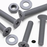20x Grey PP Countersunk Plastic Screws & Bolts M4 x 20 mm, Nuts & Washers