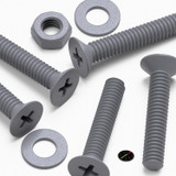 20x Grey PP Countersunk Plastic Screws & Bolts M4 x 20 mm, Nuts & Washers