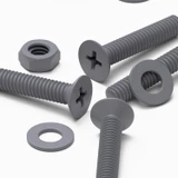 20x Grey PP Countersunk Plastic Screws & Bolts M4 x 20 mm, Nuts & Washers