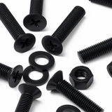 20x Black PP Countersunk Plastic Screws & Bolts M5 x 20 mm, Nuts & Washers
