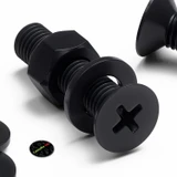 20x viti svasate in plastica PP nere M5 x 20 mm, dadi/rondelle