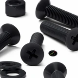 20x viti svasate in plastica PP nere M5 x 20 mm, dadi/rondelle