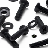 20x viti svasate in plastica PP nere M5 x 20 mm, dadi/rondelle