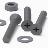 20x Grey PP Countersunk Plastic Screws & Bolts M3 x 20 mm, Nuts & Washers