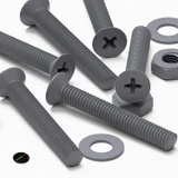 20x Grey PP Countersunk Plastic Screws & Bolts M3 x 20 mm, Nuts & Washers