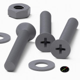 20x viti svasate in plastica PP grigie M3 x 20 mm, dadi/rondelle