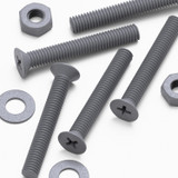 20x viti svasate in plastica PP grigie M3 x 20 mm, dadi/rondelle