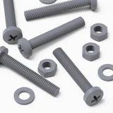 20x Grey PP Pan Head Cross Plastic Screws & Bolts M6 x 40 mm, Nuts & Washers
