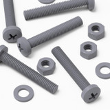 20x viti PP grigie a testa cilindrica a croce M6 x 40 mm + dadi e rondelle