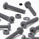 20x viti PP grigie a testa cilindrica a croce M6 x 40 mm + dadi e rondelle