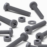 20x viti PP grigie a testa cilindrica a croce M6 x 40 mm + dadi e rondelle