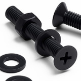 20x Black PP Countersunk Plastic Screws & Bolts M6 x 40 mm, Nuts & Washers