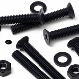 20x Black PP Countersunk Plastic Screws & Bolts M6 x 40 mm, Nuts & Washers