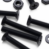 20x viti svasate in plastica PP nere M6 x 40 mm, dadi/rondelle