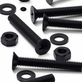 20x viti svasate in plastica PP nere M6 x 40 mm, dadi/rondelle