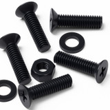 20x Black PP Countersunk Plastic Screws & Bolts M6 x 20 mm, Nuts & Washers