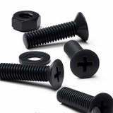20x Black PP Countersunk Plastic Screws & Bolts M6 x 20 mm, Nuts & Washers