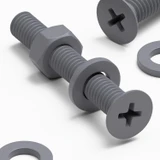 20x Grey PP Countersunk Plastic Screws & Bolts M6 x 40 mm, Nuts & Washers
