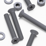 20x Grey PP Countersunk Plastic Screws & Bolts M6 x 40 mm, Nuts & Washers