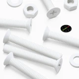20x White PP Countersunk Plastic Screws & Bolts M6 x 40 mm, Nuts & Washers