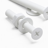 20x viti svasate in plastica PP bianche M3 x 20 mm, dadi/rondelle