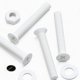 20x viti svasate in plastica PP bianche M3 x 20 mm, dadi/rondelle