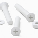 20x viti svasate in plastica PP bianche M3 x 20 mm, dadi/rondelle