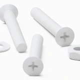 20x White PP Countersunk Plastic Screws & Bolts M3 x 20 mm, Nuts & Washers