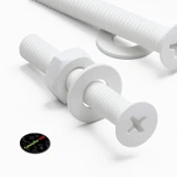 20x viti svasate in plastica PP bianche M3 x 20 mm, dadi/rondelle