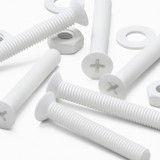 20x White PP Countersunk Plastic Screws & Bolts M3 x 20 mm, Nuts & Washers