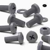 20x viti PP grigie a testa cilindrica a croce M8 x 20 mm + dadi e rondelle