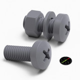 20x viti PP grigie a testa cilindrica a croce M8 x 20 mm + dadi e rondelle