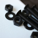 20x Black PP Countersunk Plastic Screws & Bolts M3 x 20 mm, Nuts & Washers