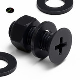 20x Black PP Countersunk Plastic Screws & Bolts M8 x 20 mm, Nuts & Washers