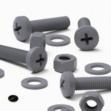 20x viti PP grigie a testa cilindrica a croce M5 x 20 mm + dadi e rondelle