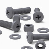 20x viti PP grigie a testa cilindrica a croce M5 x 20 mm + dadi e rondelle