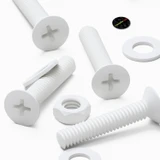 20x White PP Countersunk Plastic Screws & Bolts M4 x 20 mm, Nuts & Washers