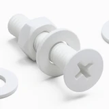 20x White PP Countersunk Plastic Screws & Bolts M4 x 20 mm, Nuts & Washers