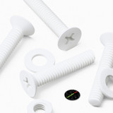 20x White PP Countersunk Plastic Screws & Bolts M4 x 20 mm, Nuts & Washers