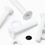 20x White PP Countersunk Plastic Screws & Bolts M4 x 20 mm, Nuts & Washers