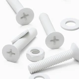 20x White PP Countersunk Plastic Screws & Bolts M4 x 20 mm, Nuts & Washers
