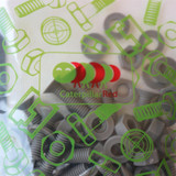 20x Grey PP Countersunk Plastic Screws & Bolts M6 x 20 mm, Nuts & Washers