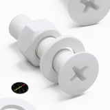 20x White PP Countersunk Plastic Screws & Bolts M5 x 20 mm, Nuts & Washers