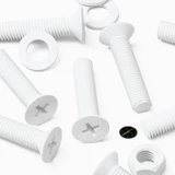 20x White PP Countersunk Plastic Screws & Bolts M5 x 20 mm, Nuts & Washers