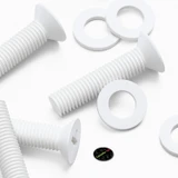 20x viti svasate in plastica PP bianche M5 x 20 mm, dadi/rondelle