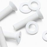 20x White PP Countersunk Plastic Screws & Bolts M5 x 20 mm, Nuts & Washers