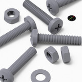 20x viti PP grigie a testa cilindrica a croce M4 x 20 mm + dadi e rondelle