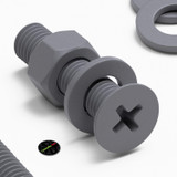 20x Grey PP Countersunk Plastic Screws & Bolts M5 x 20 mm, Nuts & Washers