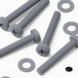 20x Grey PP Pan Head Cross Plastic Screws & Bolts M3 x 20 mm, Nuts & Washers