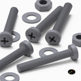 20x Grey PP Pan Head Cross Plastic Screws & Bolts M3 x 20 mm, Nuts & Washers